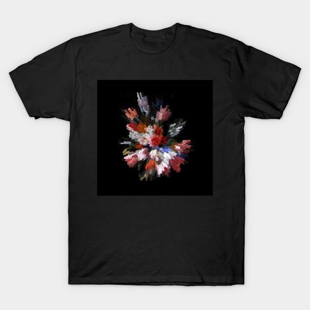 Abstract 3D pixel flowers T-Shirt by beakraus